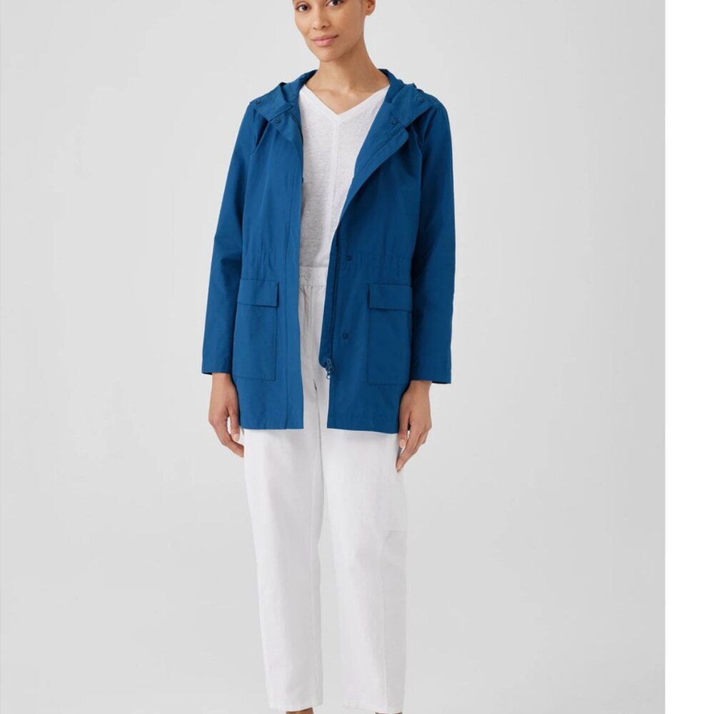 Eileen Fisher Women's Blue (Atlantis) Hooded Anorak Jacket Size Small - Picture 12 of 12